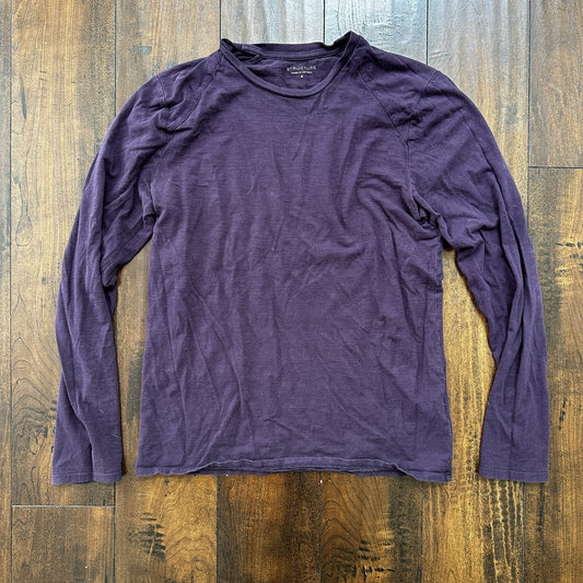 Structure Men's Long-Sleeve Slim Fit T-Shirt - Purple Basic Blank Small