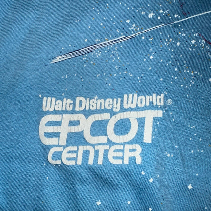 Disney World Epcot Center 1980s VTG T Shirt Rare Blue Single Stitch Mickey Earth