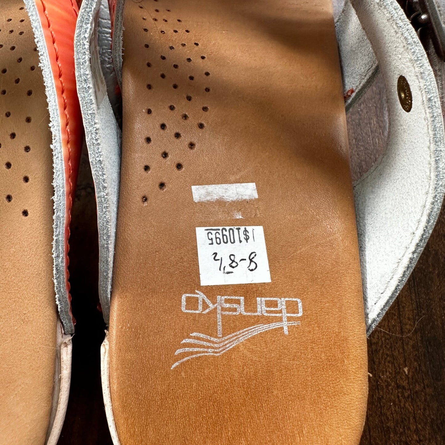 Dansko Sandals Womens 39 Criss Cross Buckle Strap Slide 71202 Pink Leather