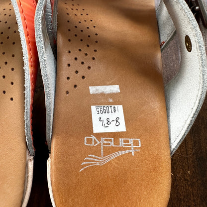 Dansko Sandals Womens 39 Criss Cross Buckle Strap Slide 71202 Pink Leather