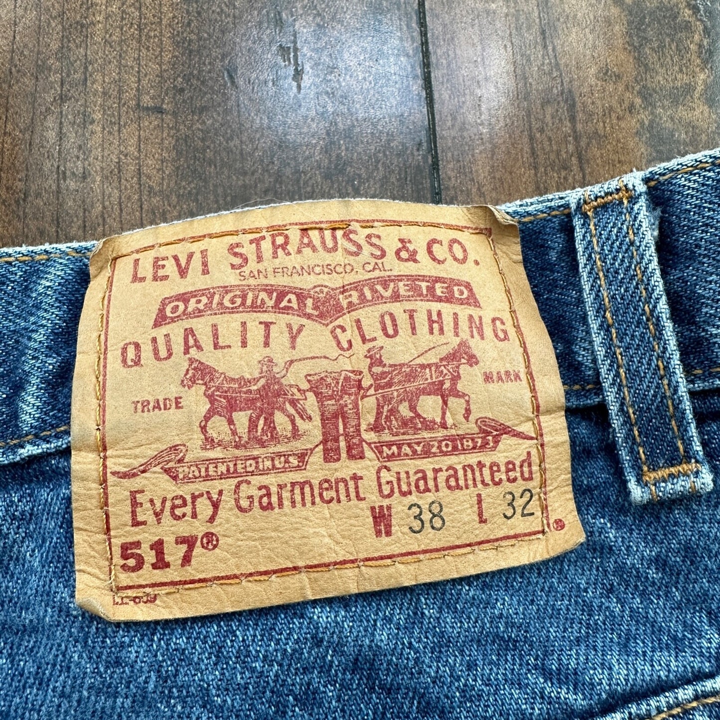 Levis 517 Vintage 90s USA Orange Tab Bootcut Flare Blue Jeans 38x32 Act 35x30