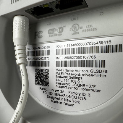 Verizon 5G Internet Gateway Home Router Wi-Fi Hotspot ASK-NCQ1338 White