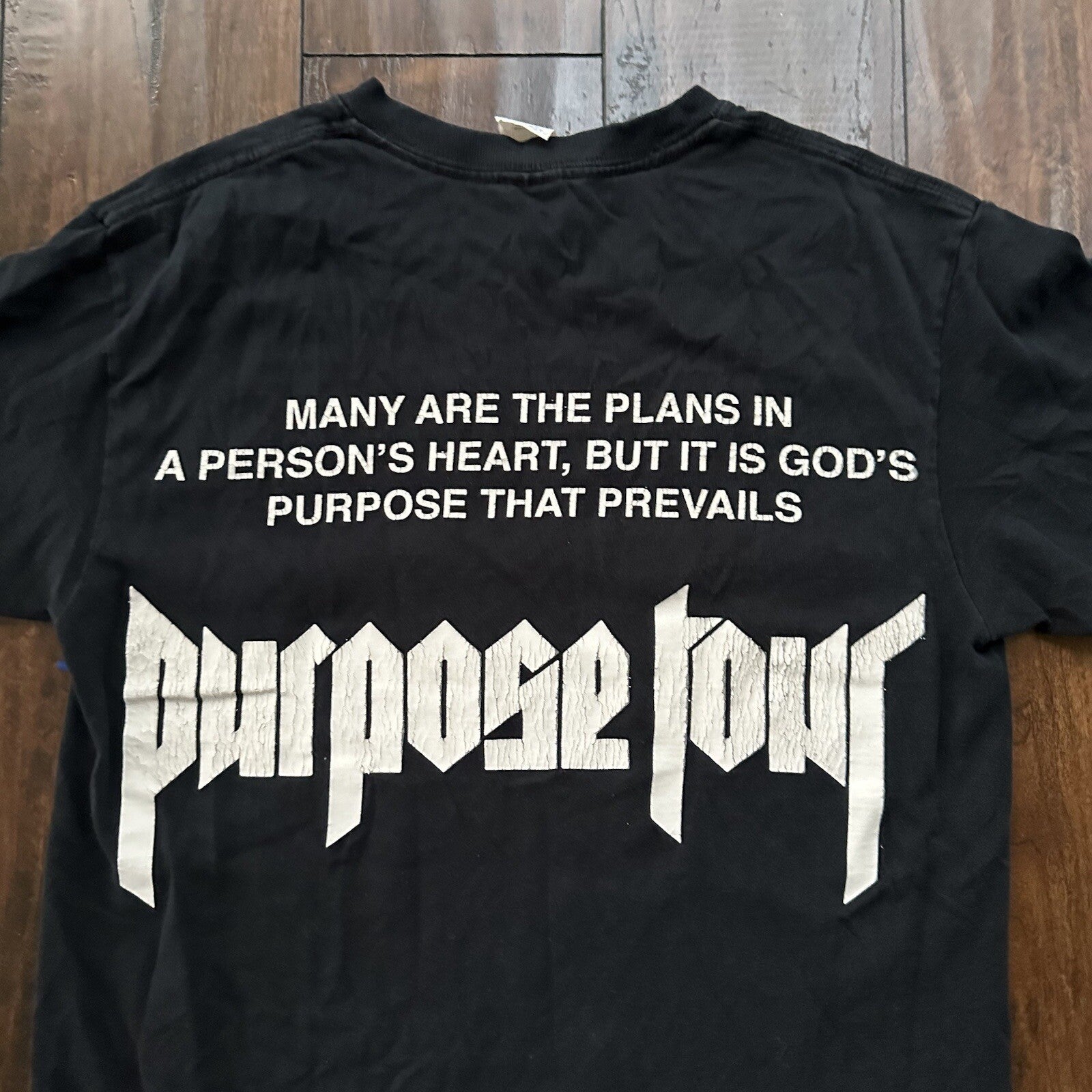 Justin Bieber Purpose Tour Vintage Style T Shirt Black Small Y2K Pop Music Band