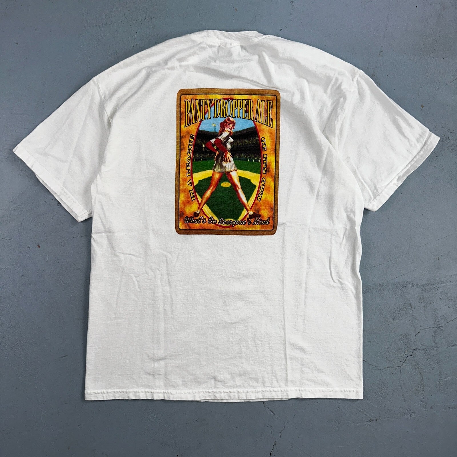 Pants Dropper Ale Y2K VTG T Shirt MLB Baseball Sports Art Hot Girl Rap Funny