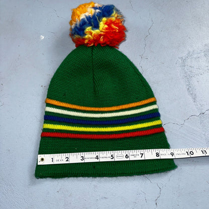 Vintage Wigwam Mills 100% Wool Ski Winter Gear Knit Beanie Hat Red & Blue USA