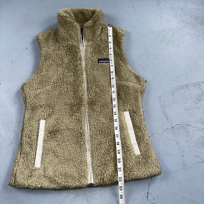 Patagonia Los Gatos El Cap Khaki Beige Teddy Fleece Full Zip Vest - XS Small