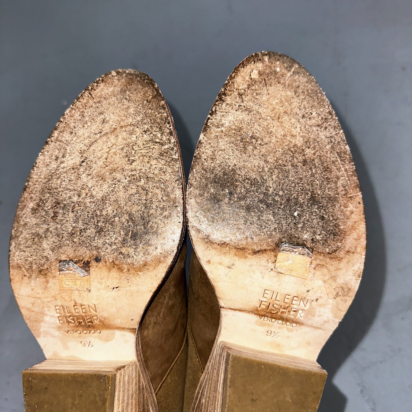 Eileen Fisher Vero Cuoio Evan Tan Soft Leather Ankle Booties Boots Size 9.5