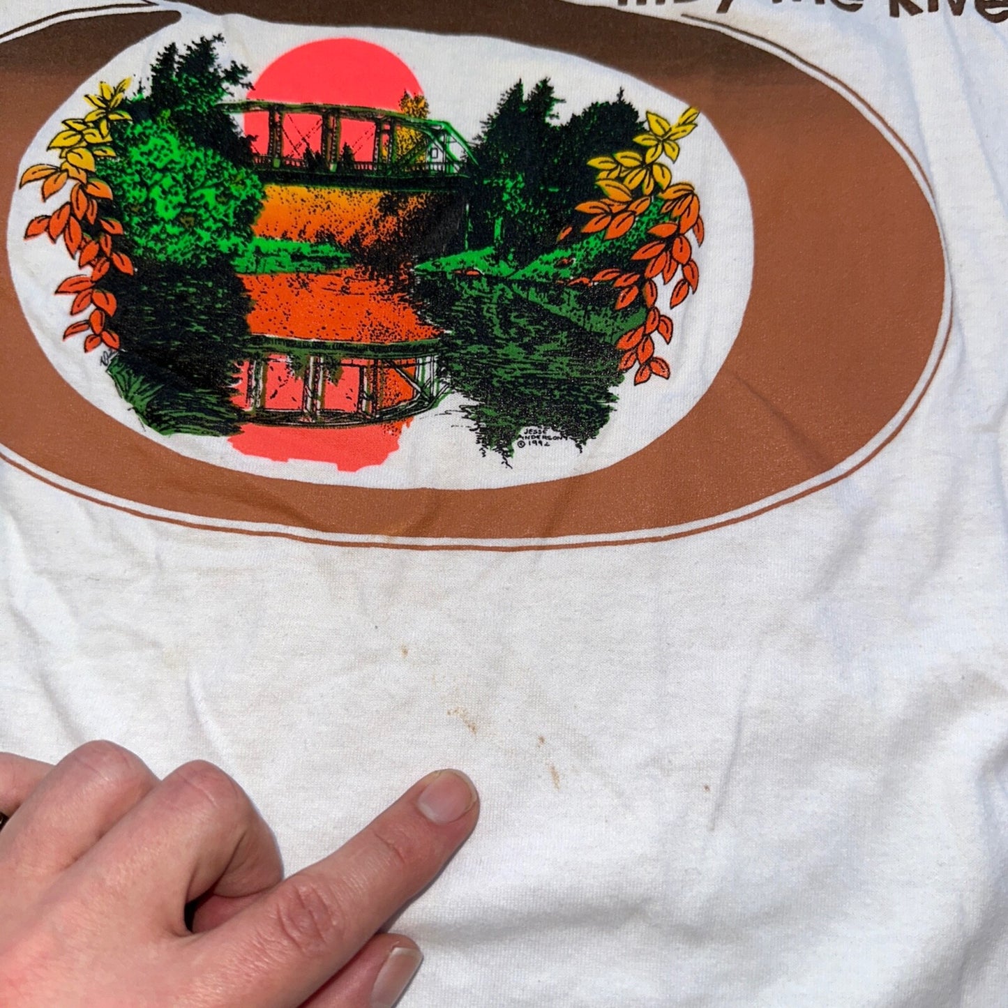 Sheridan Oregon River Vintage T Shirt 80s PDX Portland Travel USA Sunset Cool