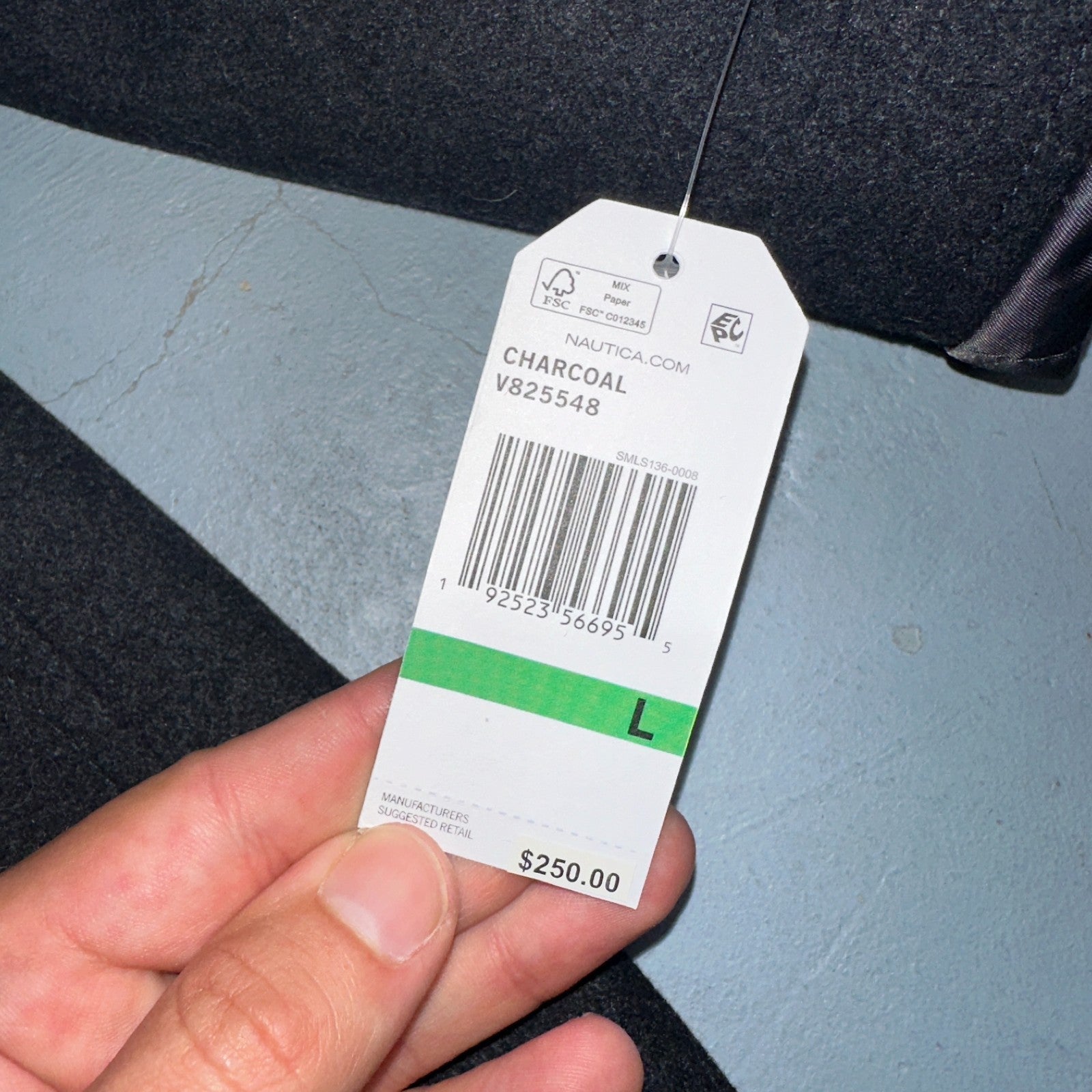 Nautica Men's Size L Double Breasted Wool Blend Collar Peacoat Black NWT $250