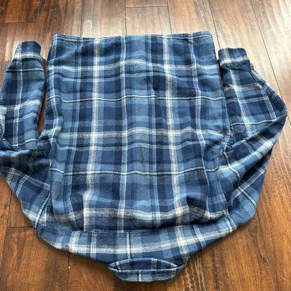 VTG USA Pendleton Board Shirt Mens M Virgin Wool Plaid Flannel Button Up Blue