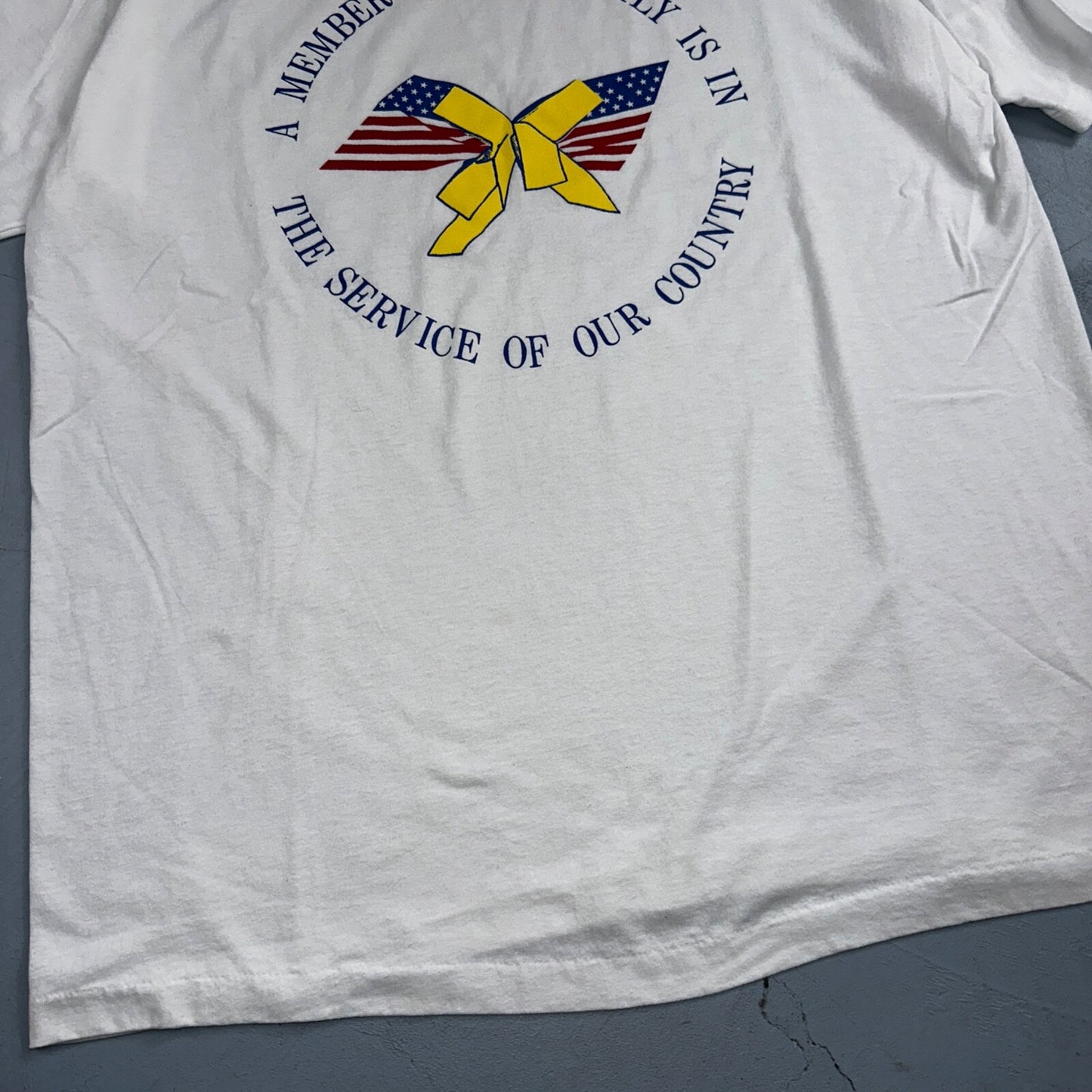 Support Our Troops VTG T Shirt Hanes Single Stitch Desert Storm Army Love USA
