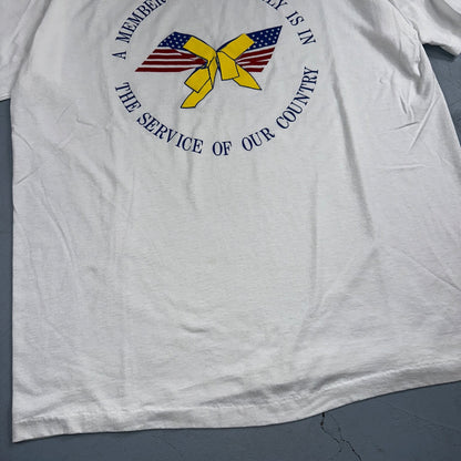 Support Our Troops VTG T Shirt Hanes Single Stitch Desert Storm Army Love USA