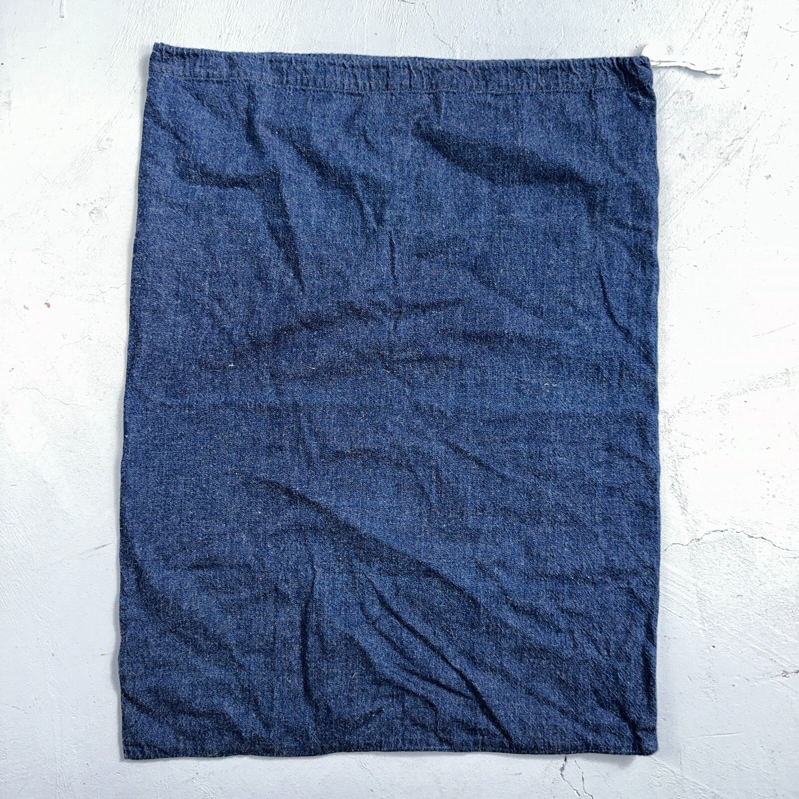 VTG 40s 50s Selvedge Denim Blue Laundry Drawstring Faded Civilian Bag Small