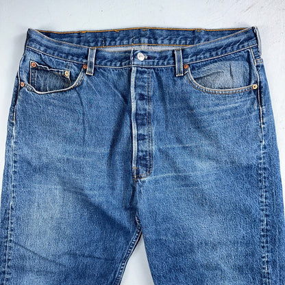 Levis 501 Vintage 80s USA XX Straight Leg Jeans Blue Med Wash 42x33 Act 37x28