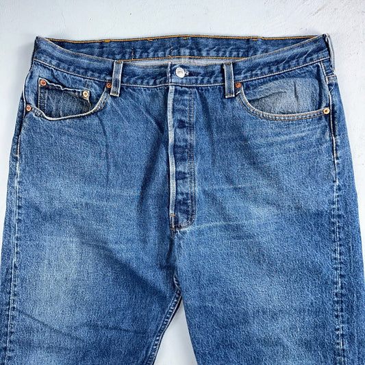 Levis 501 Vintage 80s USA XX Straight Leg Jeans Blue Med Wash 42x33 Act 37x28