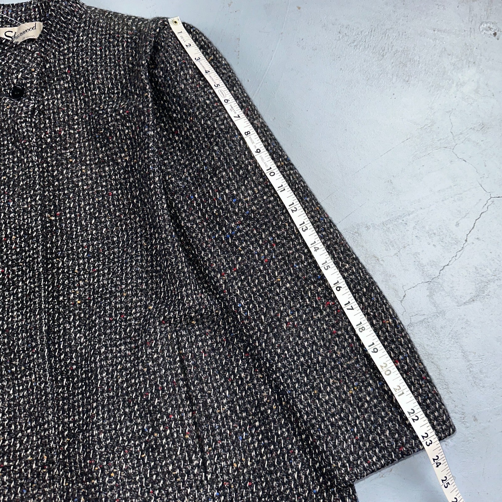 Sherwood of Ohio Jacket Pea Coat 1970s Cloak USA 70s Rockabilly Speckle Wool