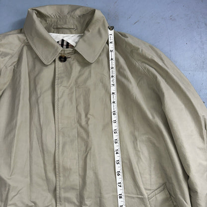 Burberrys VTG London Beige Nova Check Trench Coat Mens Size 44 Regular RARE!