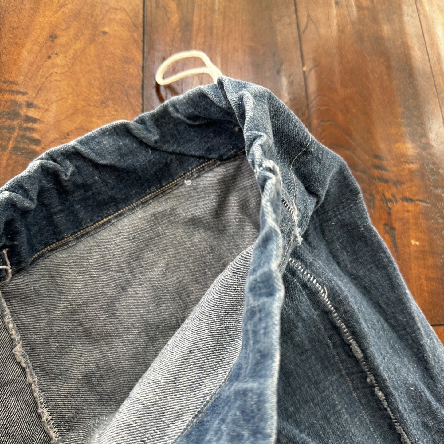 VTG WWII Indigo Denim Garment Laundry Bag Rare Military 1940s 40s 50s Thrashed