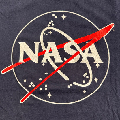 NASA Single Stitch Navy 80s VTG T Shirt Softee Explore The Space Moon Science