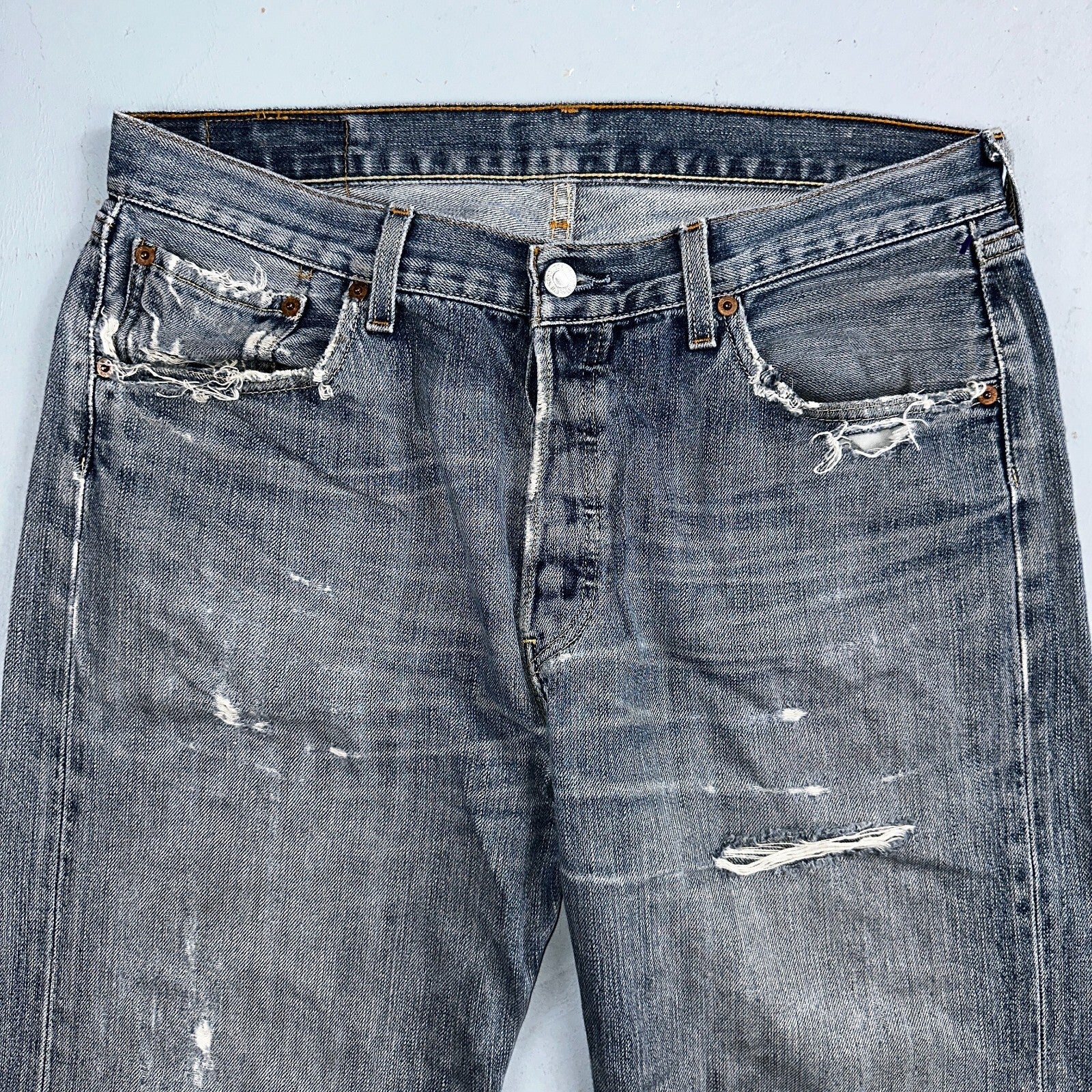 Levis 501 Vintage Y2K XX Straight Leg Jeans Blue Med Wash 34x36 Act 33x30