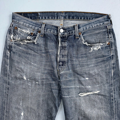 Levis 501 Vintage Y2K XX Straight Leg Jeans Blue Med Wash 34x36 Act 33x30