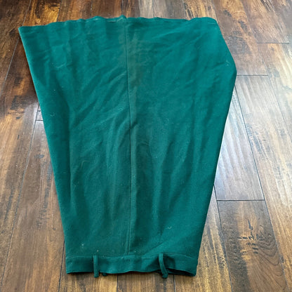 VTG 1960s Faded Green Wool Skirt Preppy Midi Knee Belt Loops 26" Waist Long 60s
