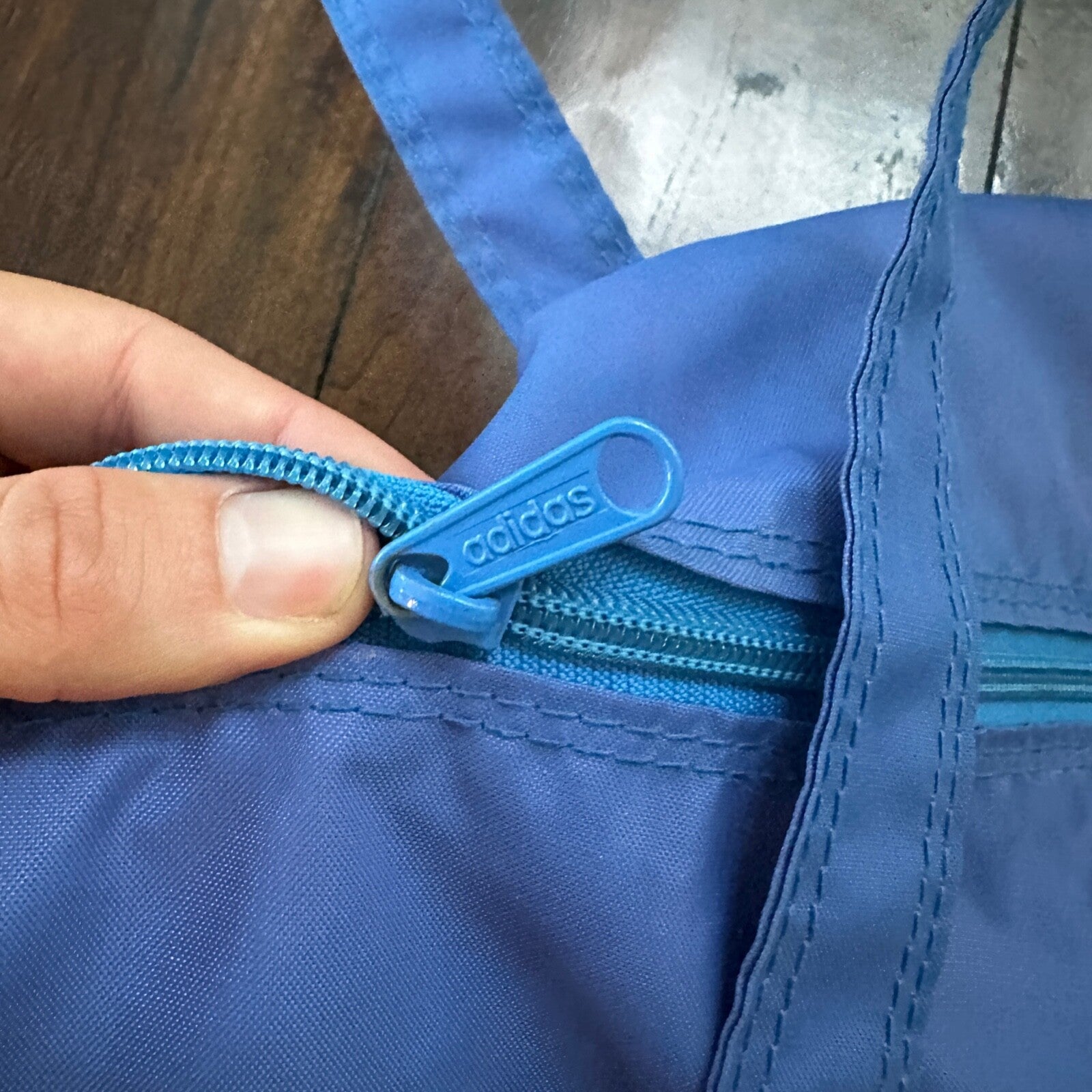 Adidas Vintage Duffle Bag Gym Travel Retro Spellout Light Blue Duffel Travel 80s