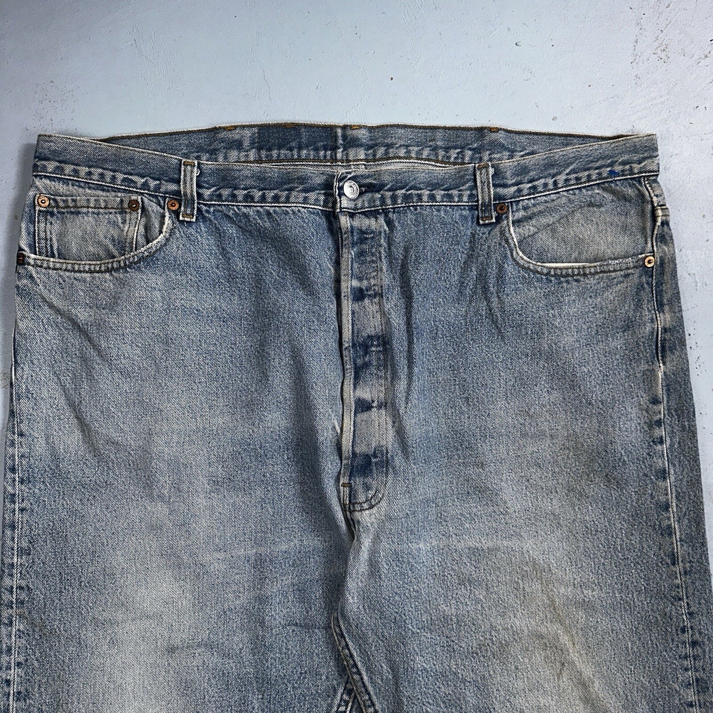 Levis 501 Vintage 90s USA XX Straight Leg Jeans 48x34 Light Wash Act 44x29