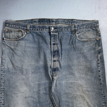 Levis 501 Vintage 90s USA XX Straight Leg Jeans 48x34 Light Wash Act 44x29