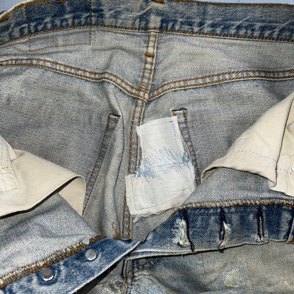 Levis 501 Vintage 80s Redline Selvedge USA XX Jeans Light Wash Thrashed Ac 29x26