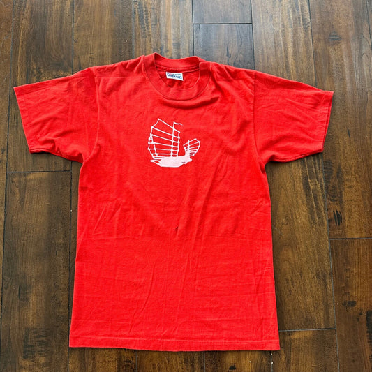 Boat Sailing Ship Vintage T Shirt Changs Yangtze Custom Red Hanes Beefy Music