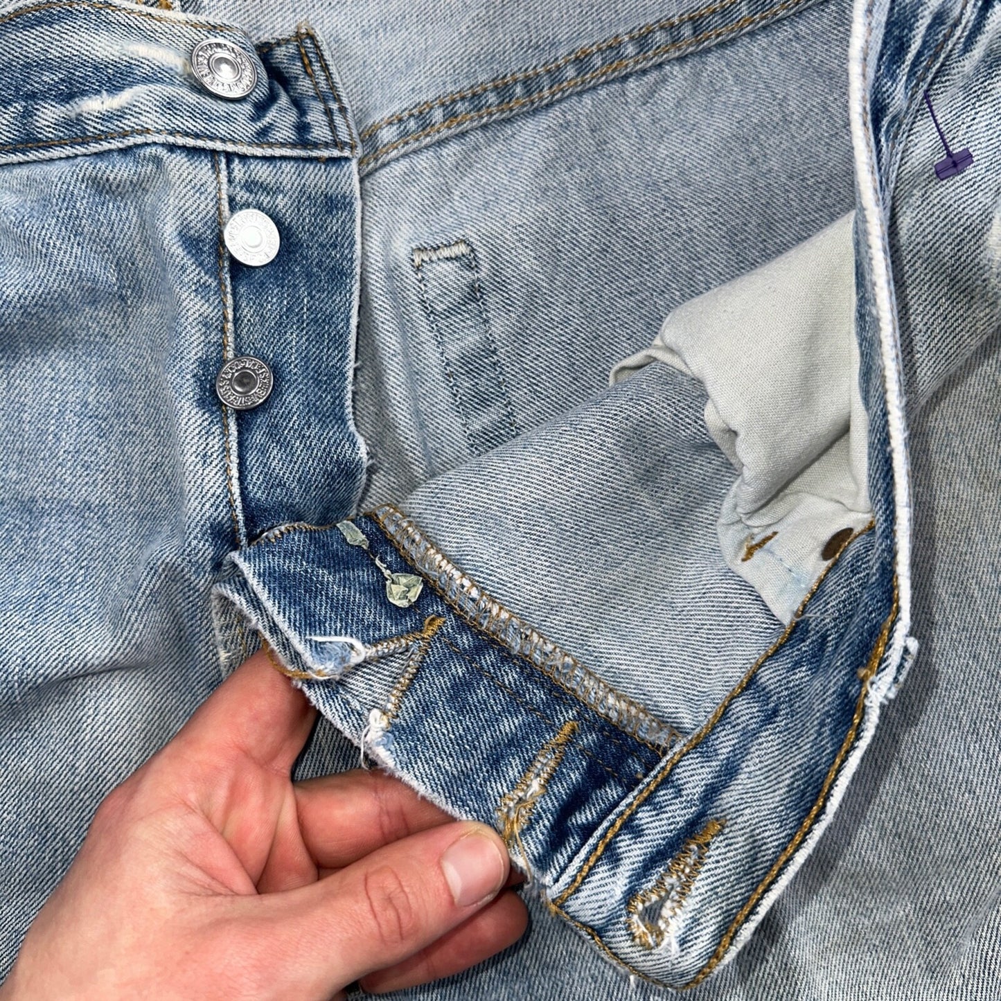 Levis 501 Vintage 90s Mexico Straight Leg Jeans 36x34 Y2K Light Wash Act 34x34