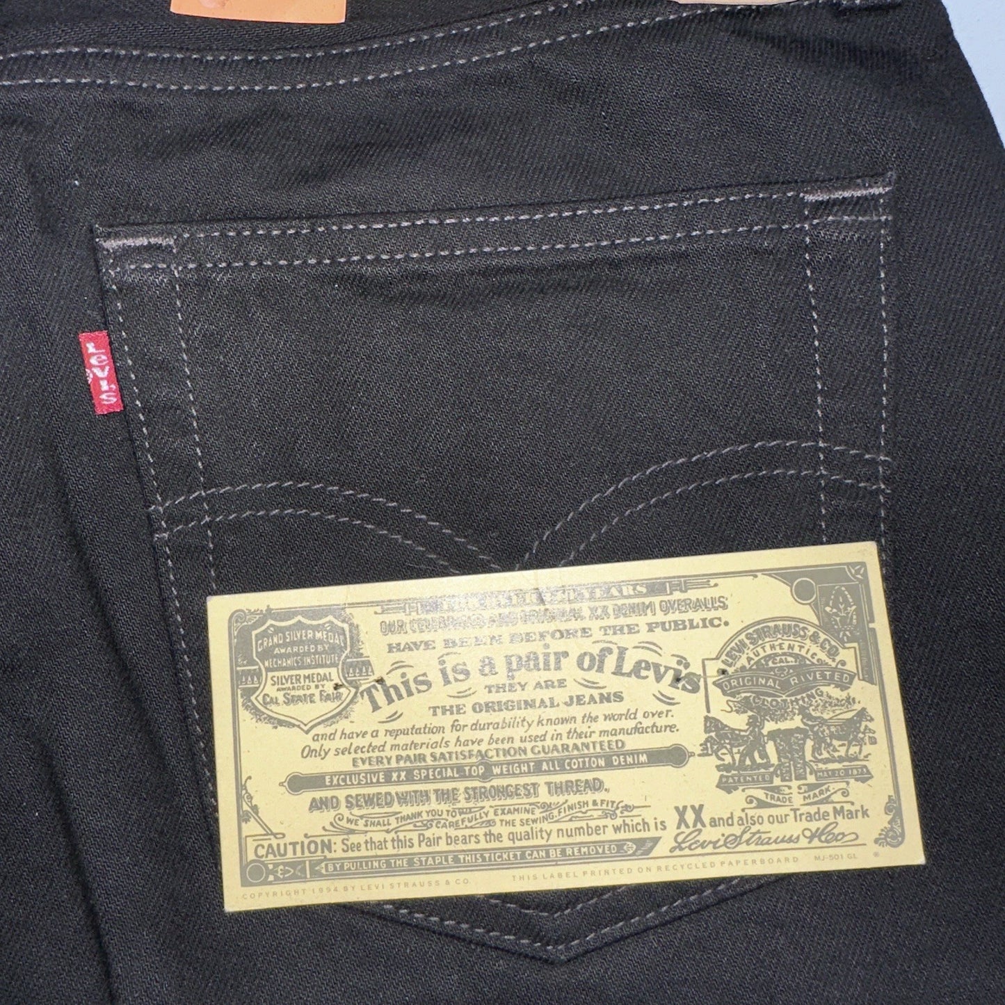 Levis 501 Deadstock Vintage 90s USA XX Straight Leg Jeans Black Dark Wash 36x32