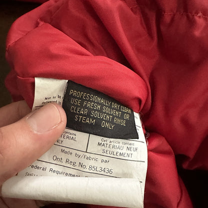 Vtg. Eddie Bauer Goose Down Red Snow Insulated Heavy Hooded Jacket 80s M Korea