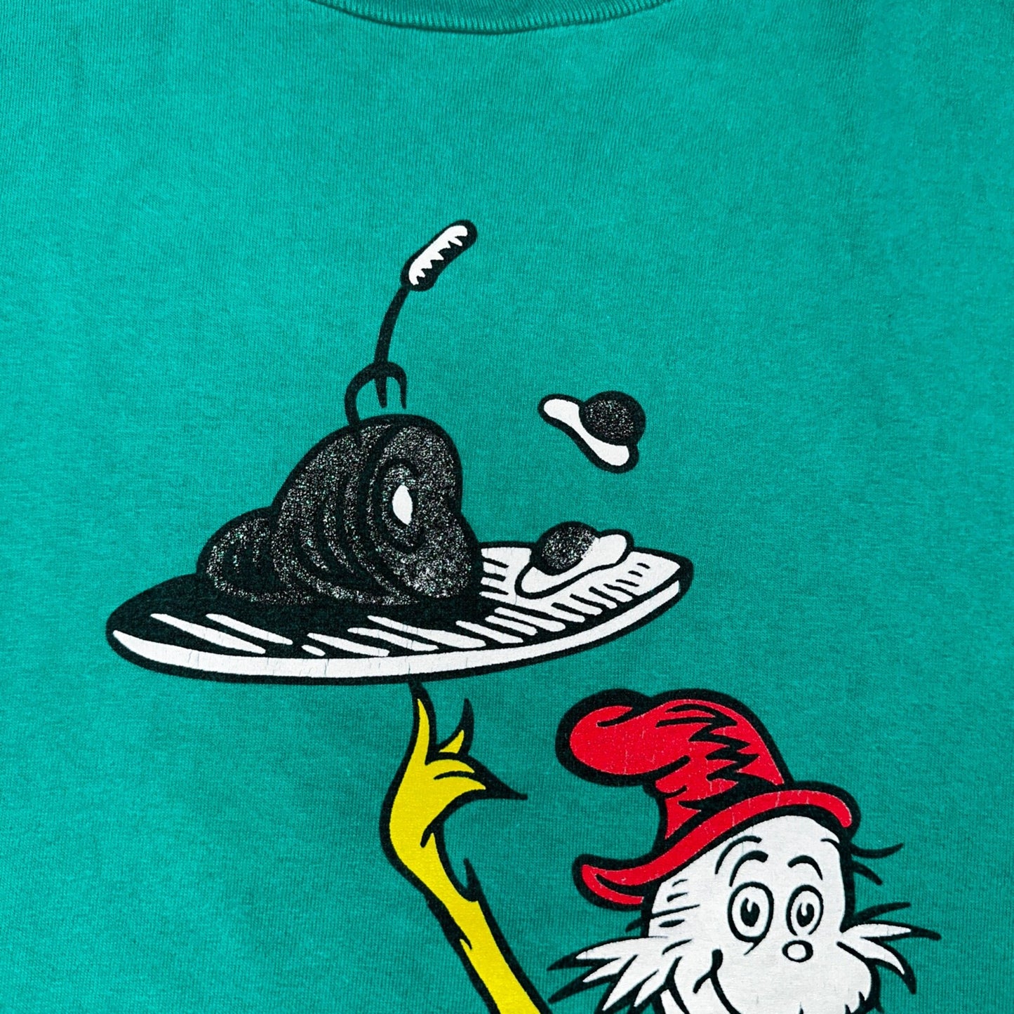 Dr Seuss VTG T Shirt Sam I Am 1997 90s Green Cat In The Hat Art Cartoon Rare