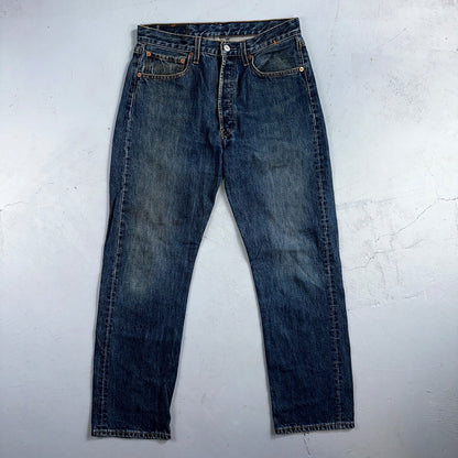 Levis 501 Vintage Y2K Europe Straight Leg Jeans 32x30 90s Med Wash Act 30x29