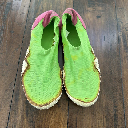 Vintage 80s Nike Aqua Sock Hot Pink Neon Green Size M 8-9 Rare 90s Unwearable