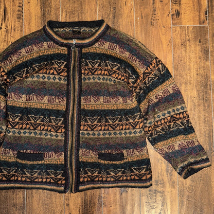 Icelandic style Alpaca wool sweater Vintage 80s 90s Artexo Pattern Crazy Cool