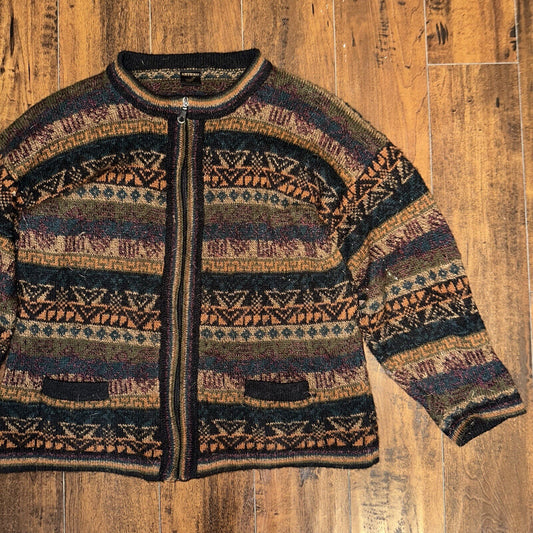 Icelandic style Alpaca wool sweater Vintage 80s 90s Artexo Pattern Crazy Cool