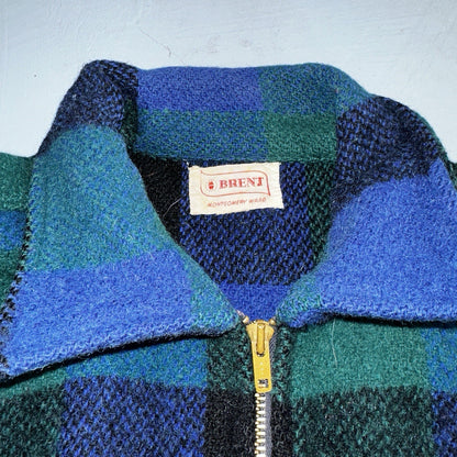 Brent Montgomery Ward Vintage 50s 60s Wool Mackinaw Plaid Full Zip Jacket L