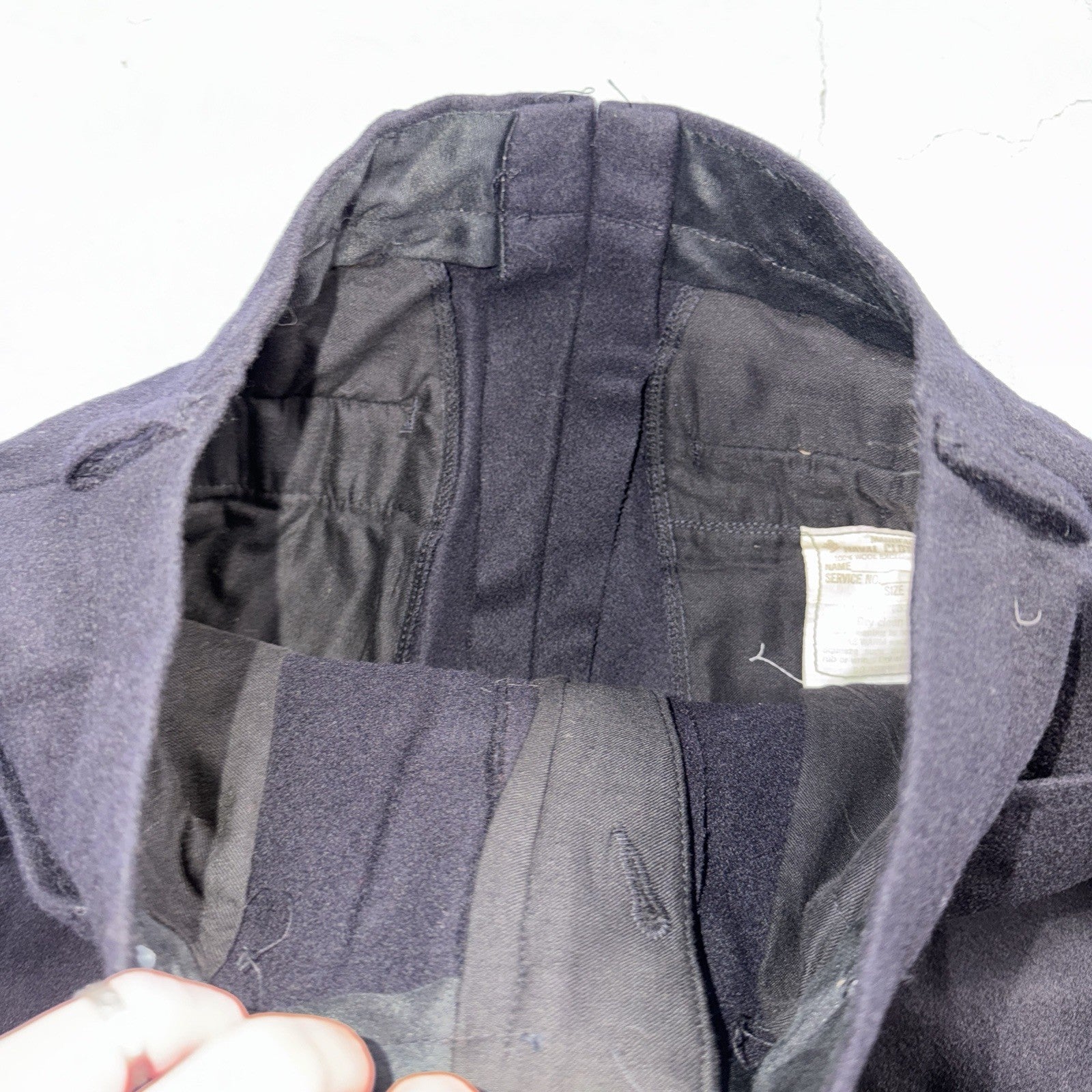 VTG 40s WWII US Naval Clothing Factory Wool Sailor Pants Navy 30L Bell Bottoms