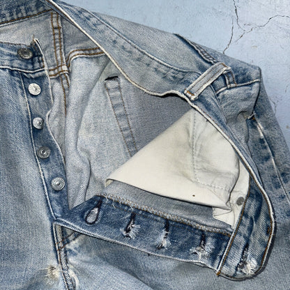 Levis 501 Vintage 80s Redline Selvedge USA XX Jeans Light Wash 34x40 Act 32x36