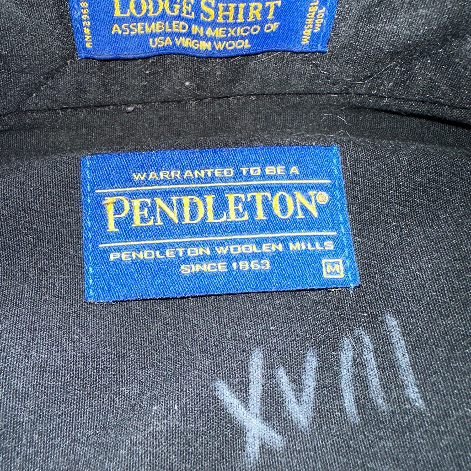 Pendleton Lodge Button Up Shirt Men's Medium Wool Plaid Gray Teal Pocket