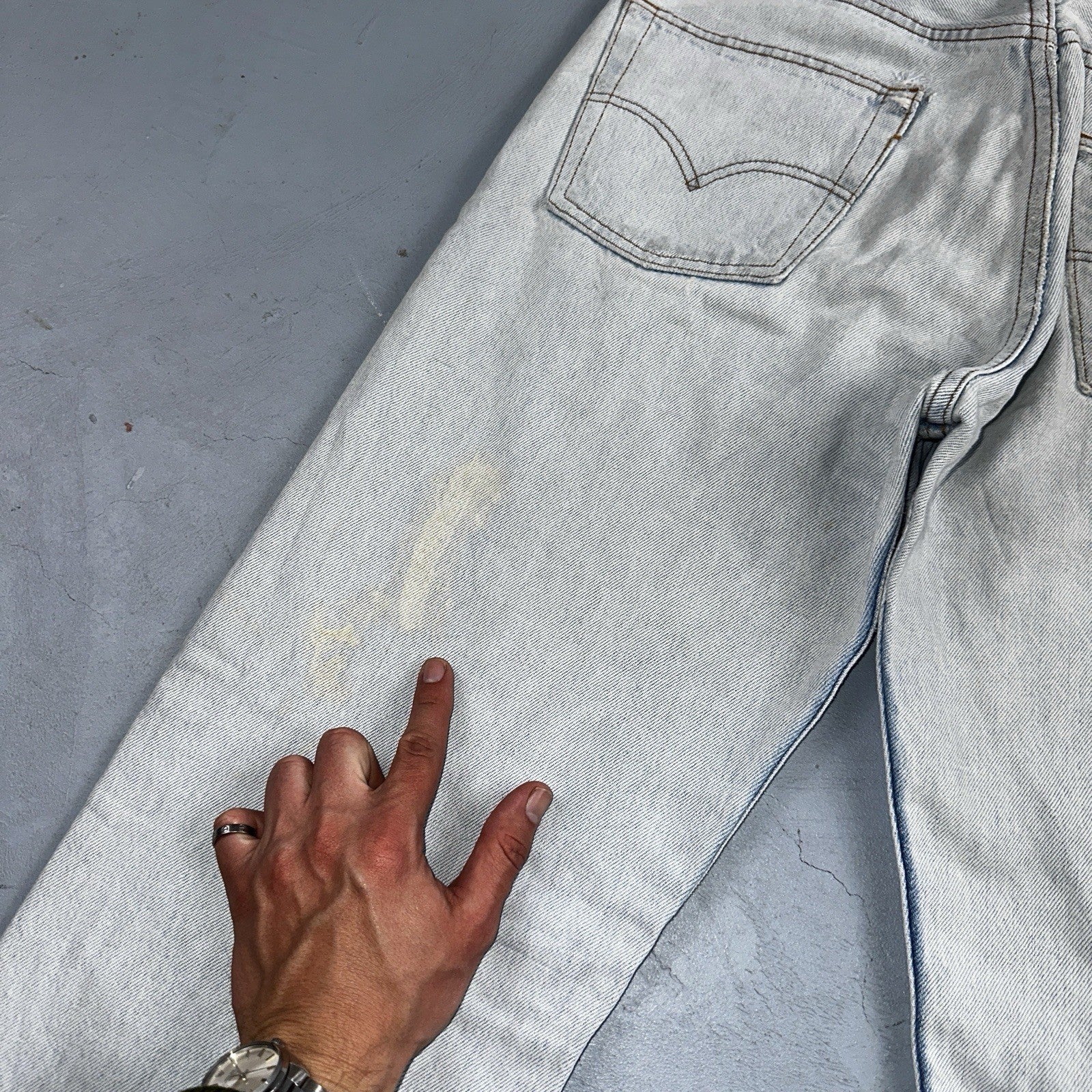 Levis 501 Vintage 90s Y2K XX Straight Leg Jeans Blue Light Wash 34x36 Act 33x31