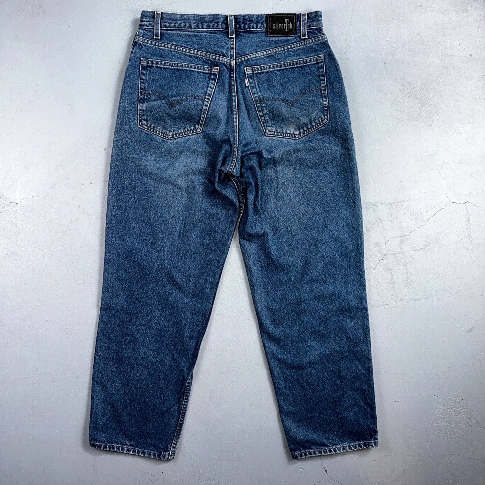 Levis SilverTab Vintage 90s Baggy Denim Jeans Blue Silver Tab Skater Act 35x32