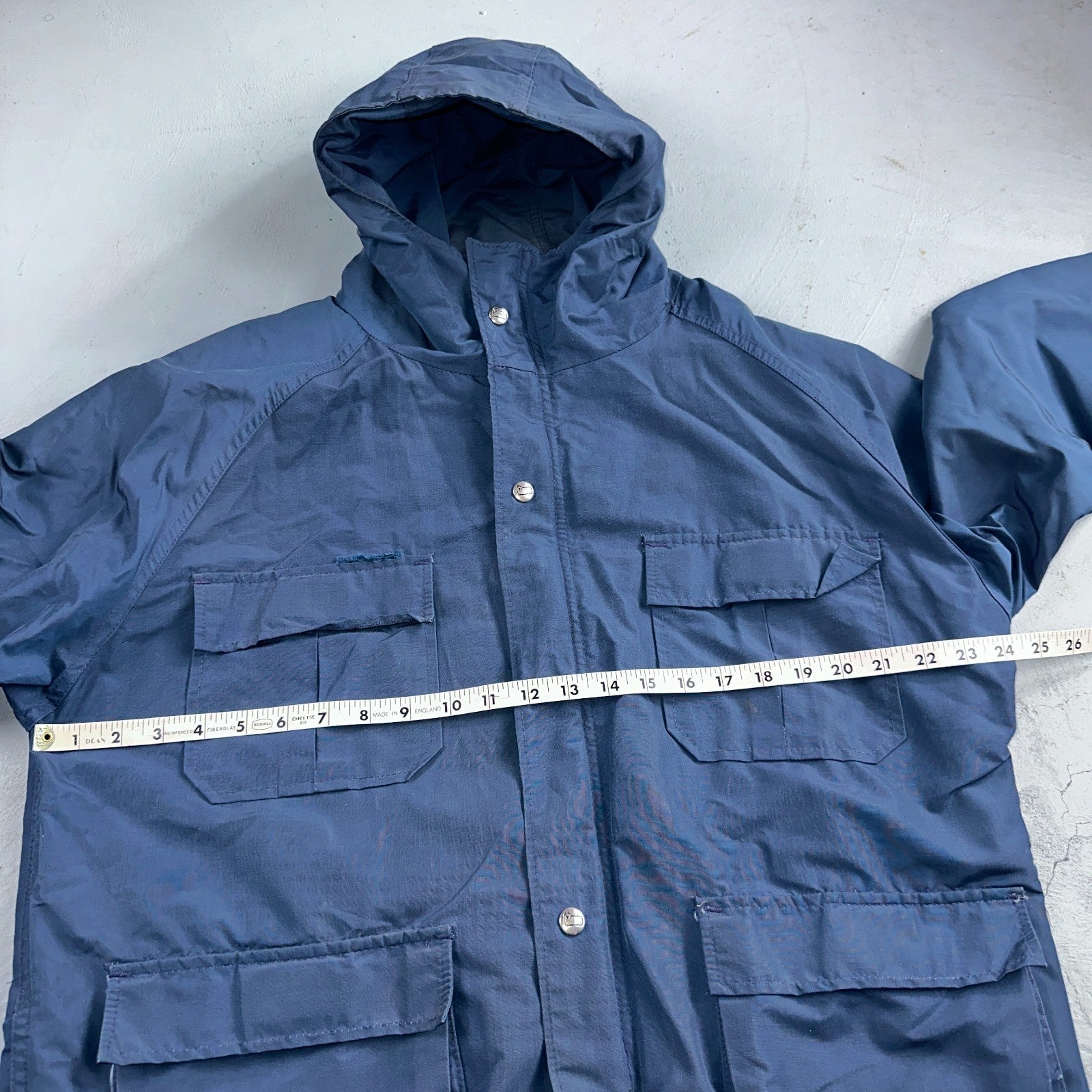 VTG Woolrich USA Mountain Parka Shell Jacket Blue Hiking 1970s 70s Blue Large