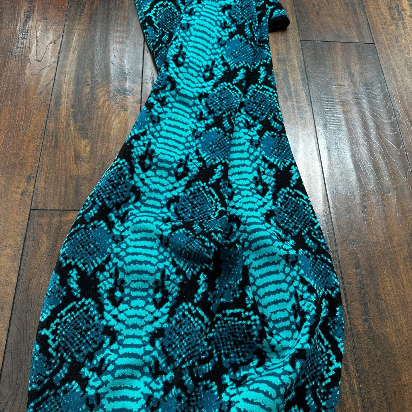 Vintage Yoga Crazy Print Hippie Boot Cut Beach Teal Green Black Gym 90s Y2K