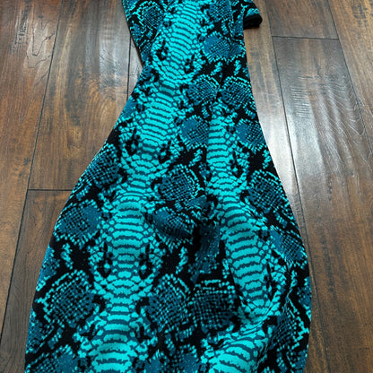 Vintage Yoga Crazy Print Hippie Boot Cut Beach Teal Green Black Gym 90s Y2K