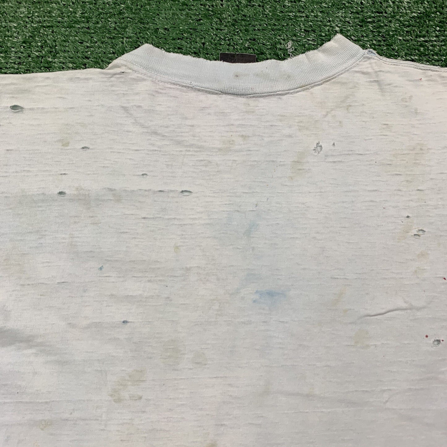 Nike Vintage T Shirt Mens L Quad Block Print Thrashed 70s Original Distressed