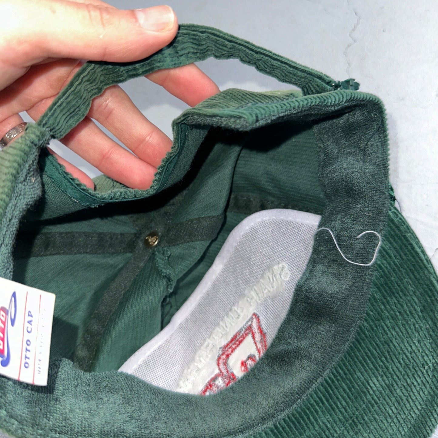 Snair Underground Corduroy VTG Hat Cap Snapback Construction Bulldozer Otto